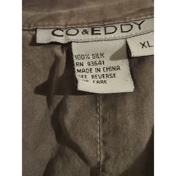 Co&Eddy Womens Silk Shirt Olive XL - Picture 2 of 5